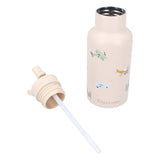 Kidzroom small talk - gobelet et gourde d'école - 350 ml - acier inoxydable - avion - beige