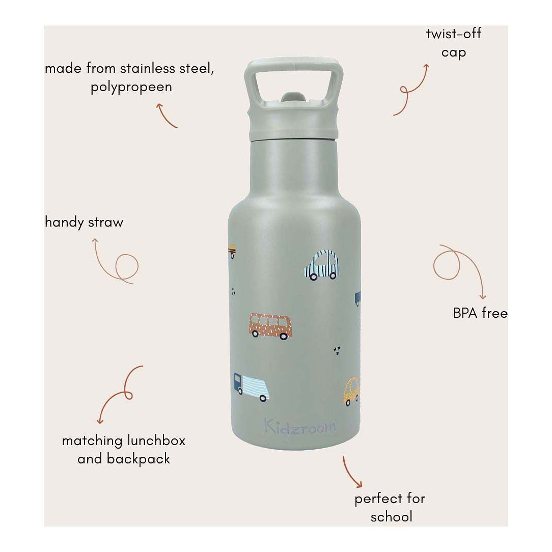Gourde Kidzroom, véhicules à gorgées sucrées, 350ml