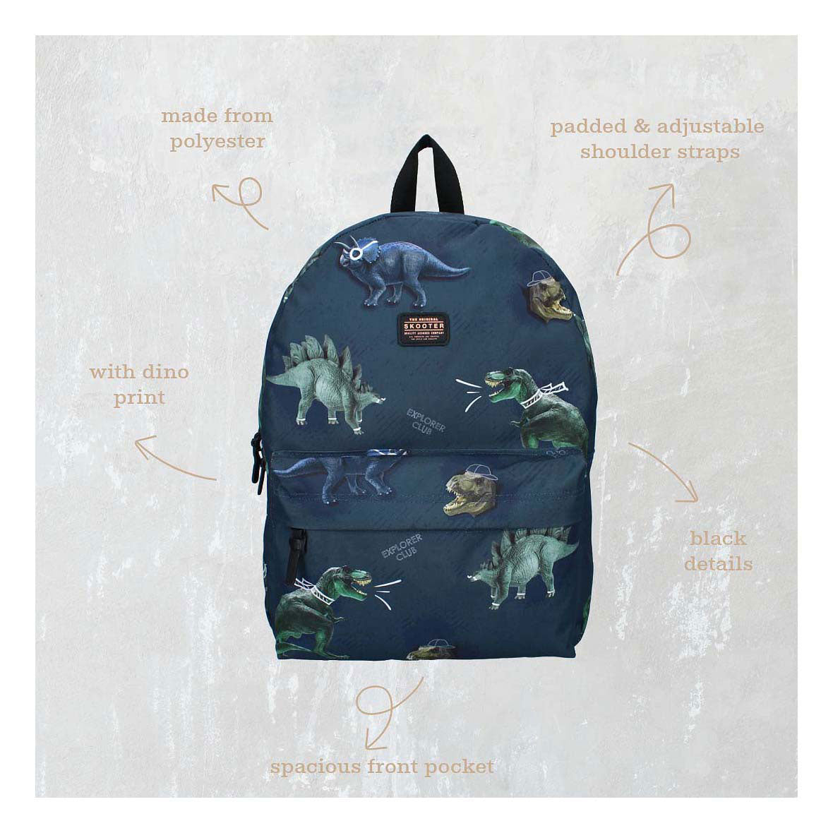 Vadobag sac à dos scooter explorer club dino