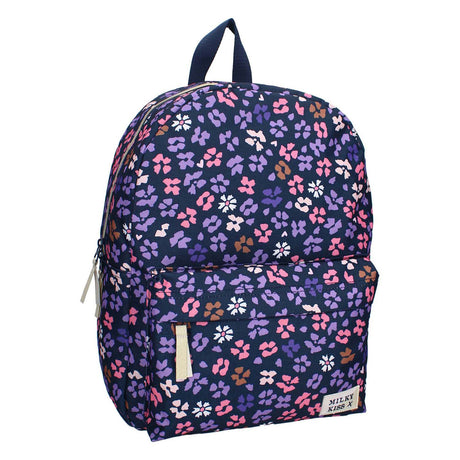 Sac à dos milky kiss prestige fleurs bleu foncé