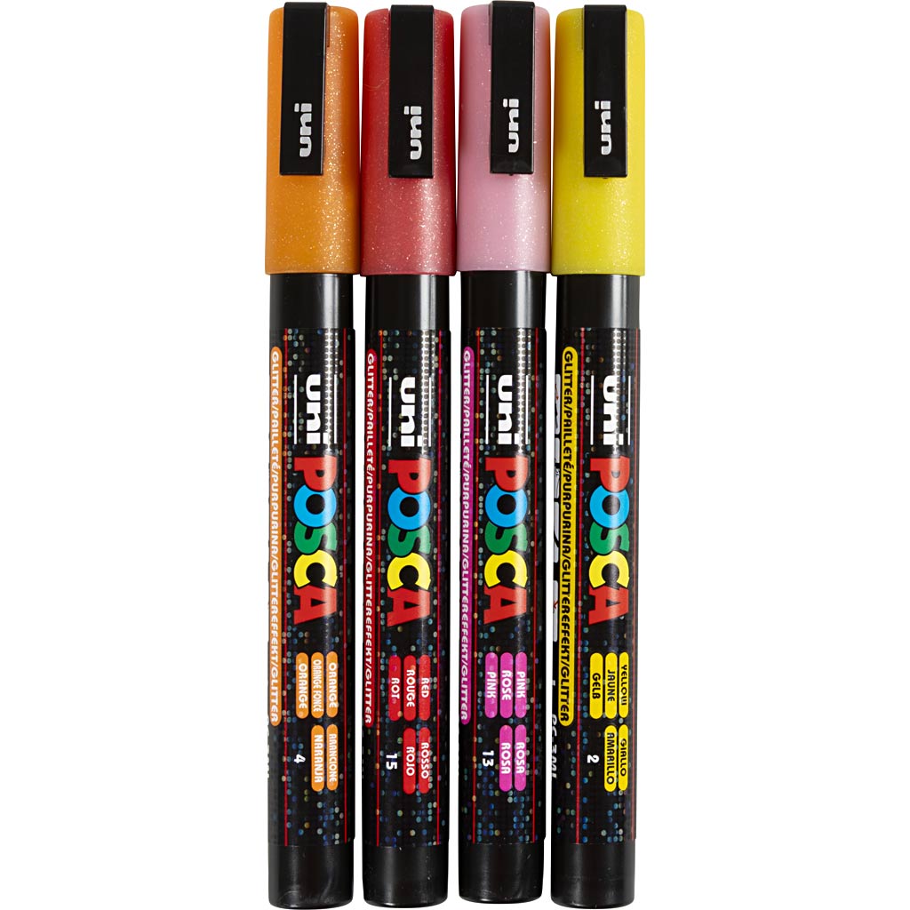 Https : www.cchobby.nl posca-marker-afm-pc-3m-line Thickness-0-9-1-3-mm-fine-glitter-colors-4-piece-1-piece