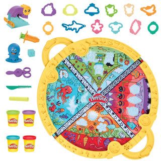 Hasbro play-doh plier et prendre tapis de jeu - pâte à modeler - 4 pots play-doh - facile à ranger - artisanat pour enfants