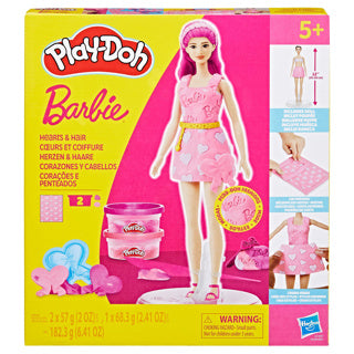 Coffret Play-doh coeurs et cheveux de poupée Barbie - pâte à modeler