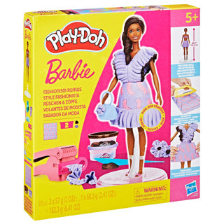 Play-doh barbie fashionista volants - 2 pots en argile
