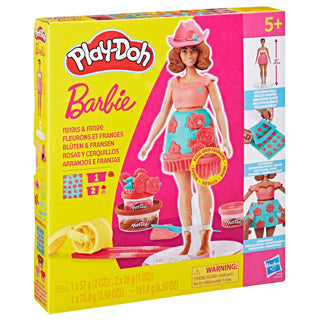Play-doh set fleurs et franges barbie - confectionner des vêtements de poupée - pâte à modeler