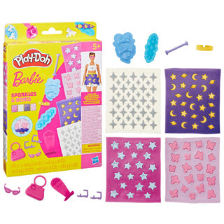 Play-doh pattern pack barbie paillettes et pierres précieuses - set de recharge - pâte à modeler