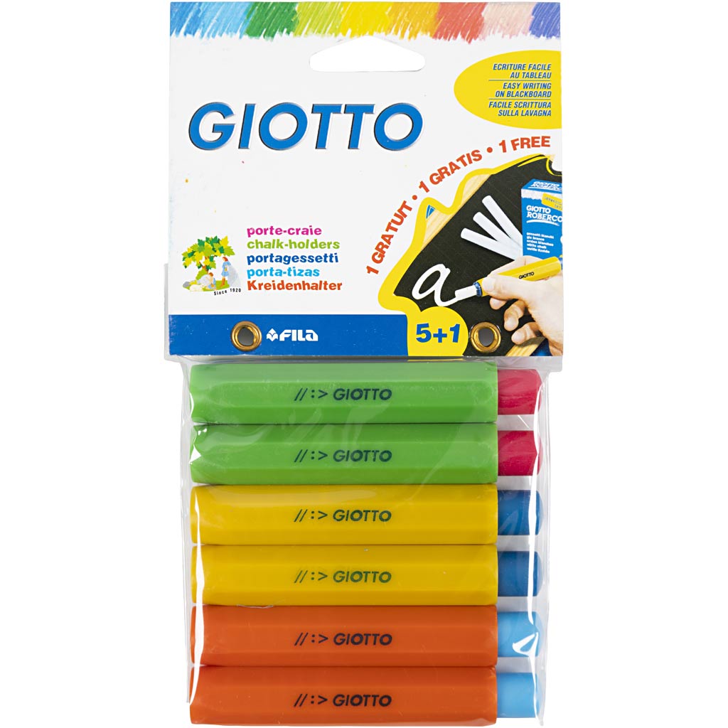 Porte-craie Giotto, les couleurs peuvent varier, 6 div 1 boîte