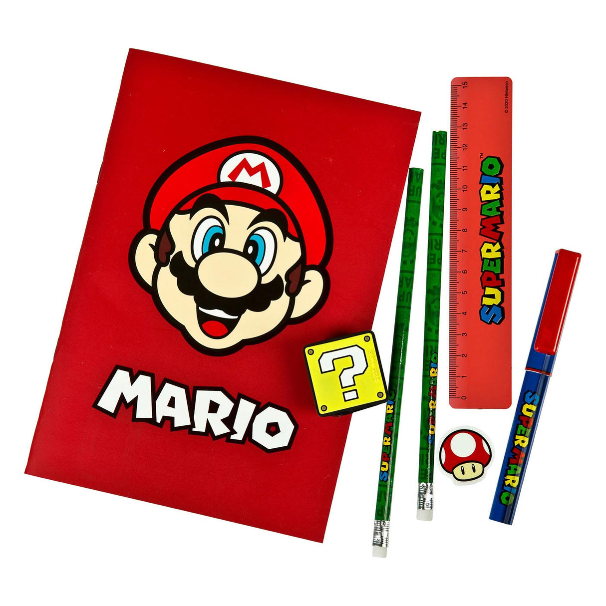 Ensemble d'écriture Undercover Super Mario, 7 pièces.