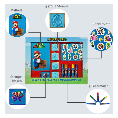 Sous couverture super mario méga jeu de tampons