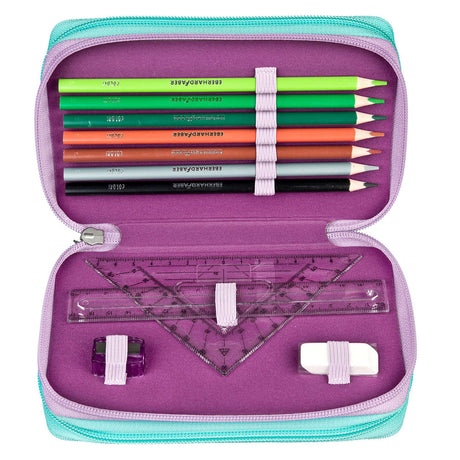 Trousse Undercover Disney La Reine des Neiges 3 compartiments remplis pour école multi couleurs.