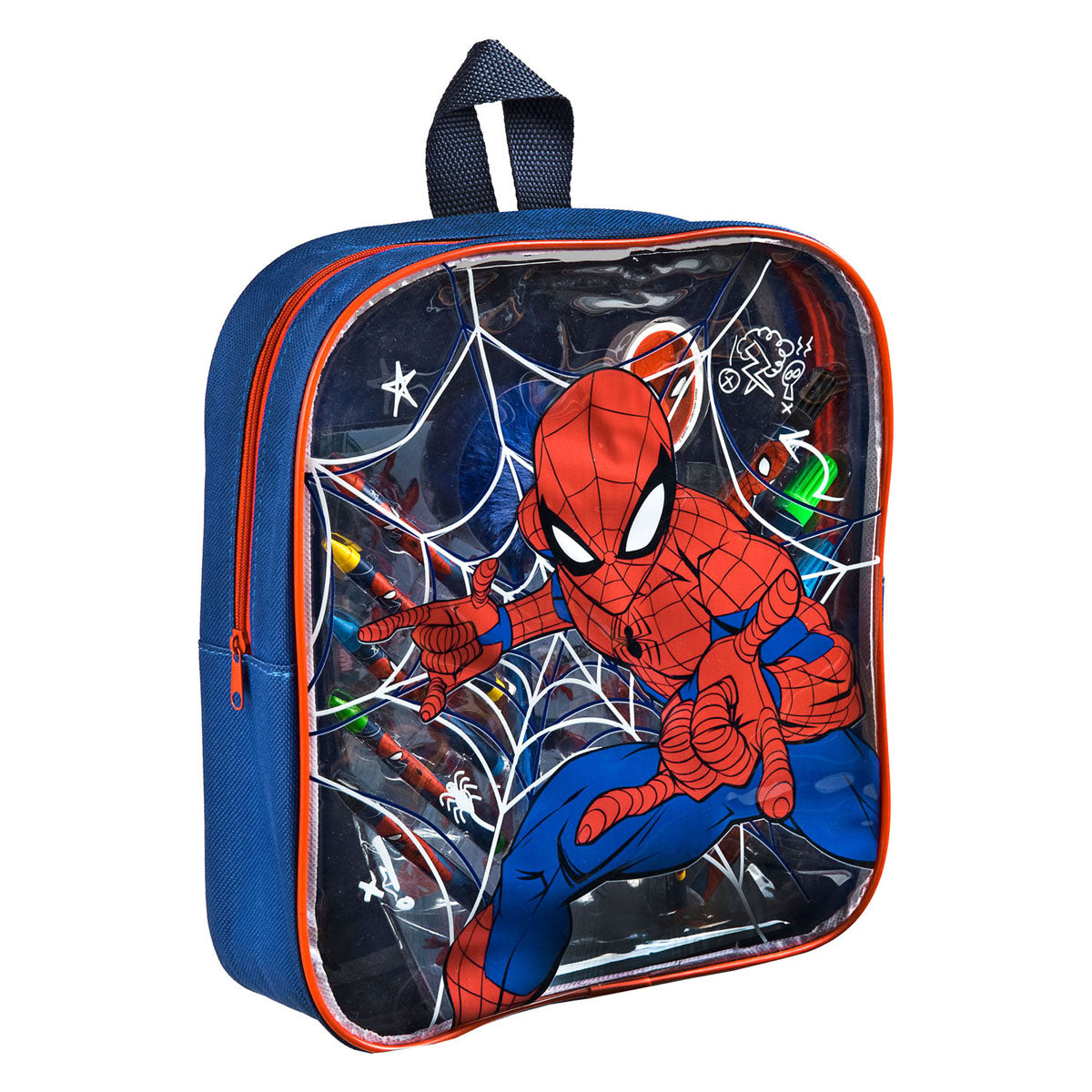 Couleurs d'infiltration Spiderman dans un sac à dos