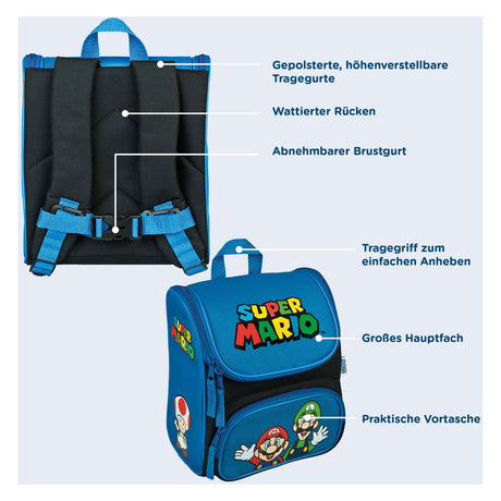 Sac à dos scolaire Undercover super mario bleu