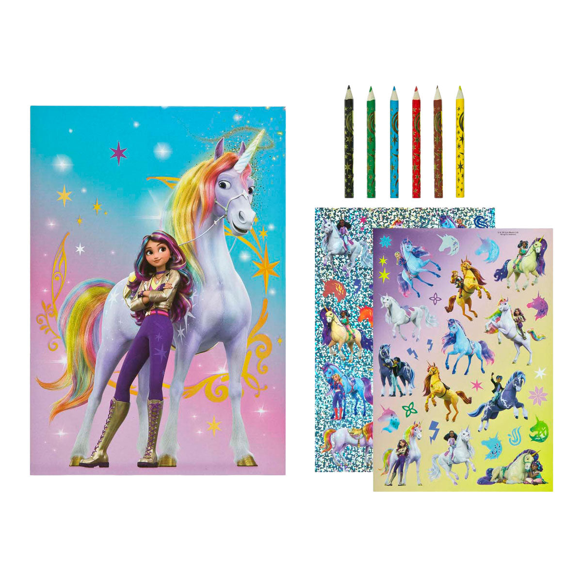 Ensemble de coloriage Undercover Unicorn Academy avec autocollants et crayons