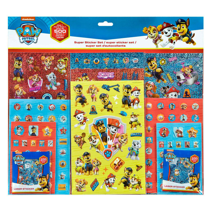 Ensemble d'autocollants super Undercover Paw Patrol, 500 pièces.