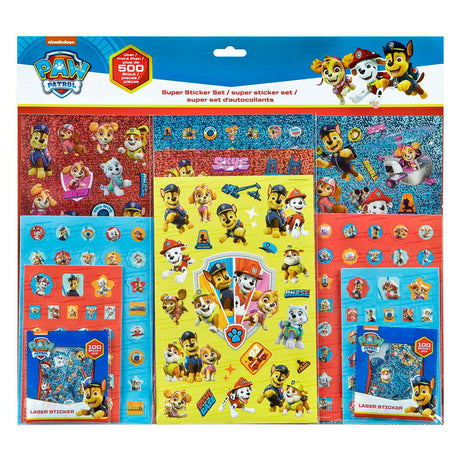 Ensemble d'autocollants super Undercover Paw Patrol, 500 pièces.