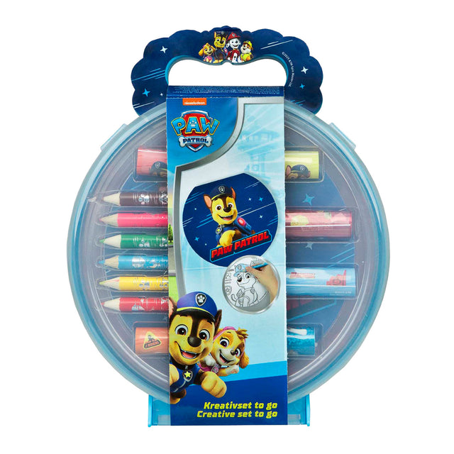 Ensemble d'artisanat créatif Undercover Paw Patrol dans un étui de transport pour enfants.