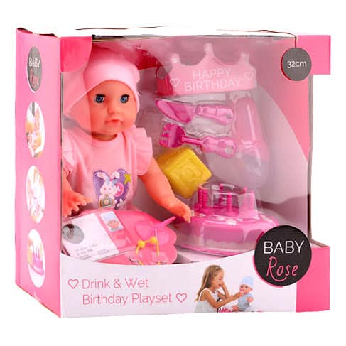Cilgro bébé rose boisson humide ensemble de jeu d'anniversaire