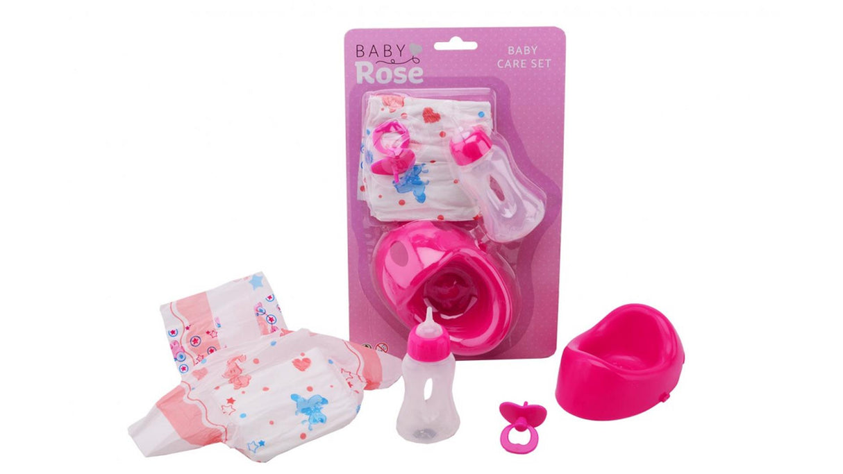 Johntoy john toy baby rose ensemble de soins 4 pièces