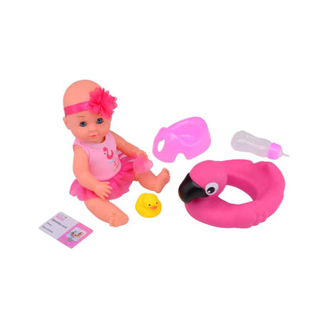 Johntoy john jouet bébé rose boisson et pipi poupée 30cm