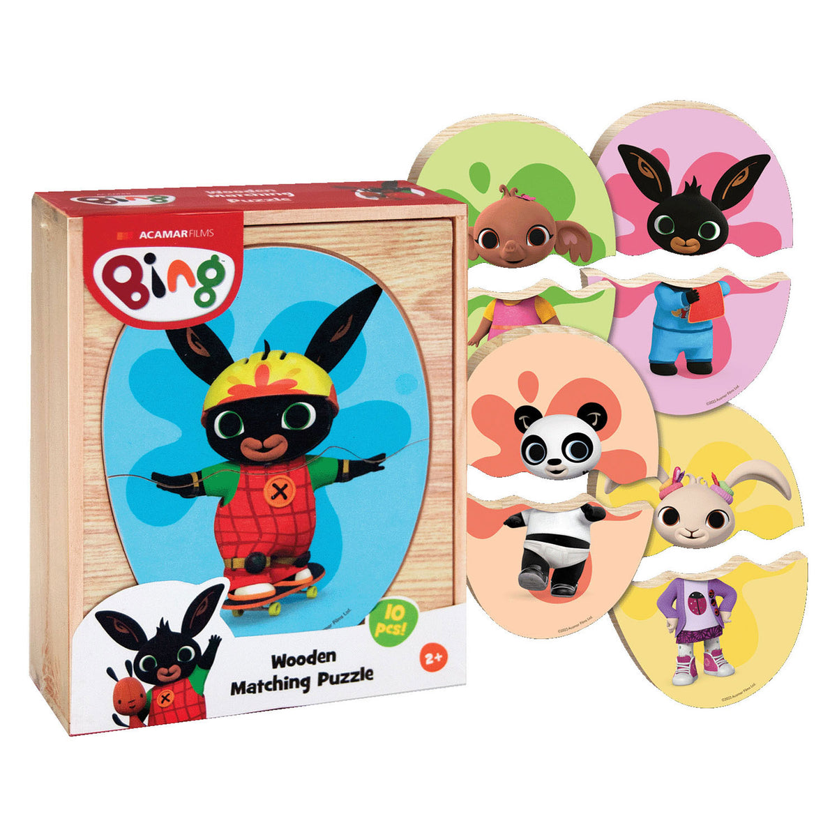 Brandless sans marque bing puzzle en bois jouets éducatifs 10 pièces motricité.
