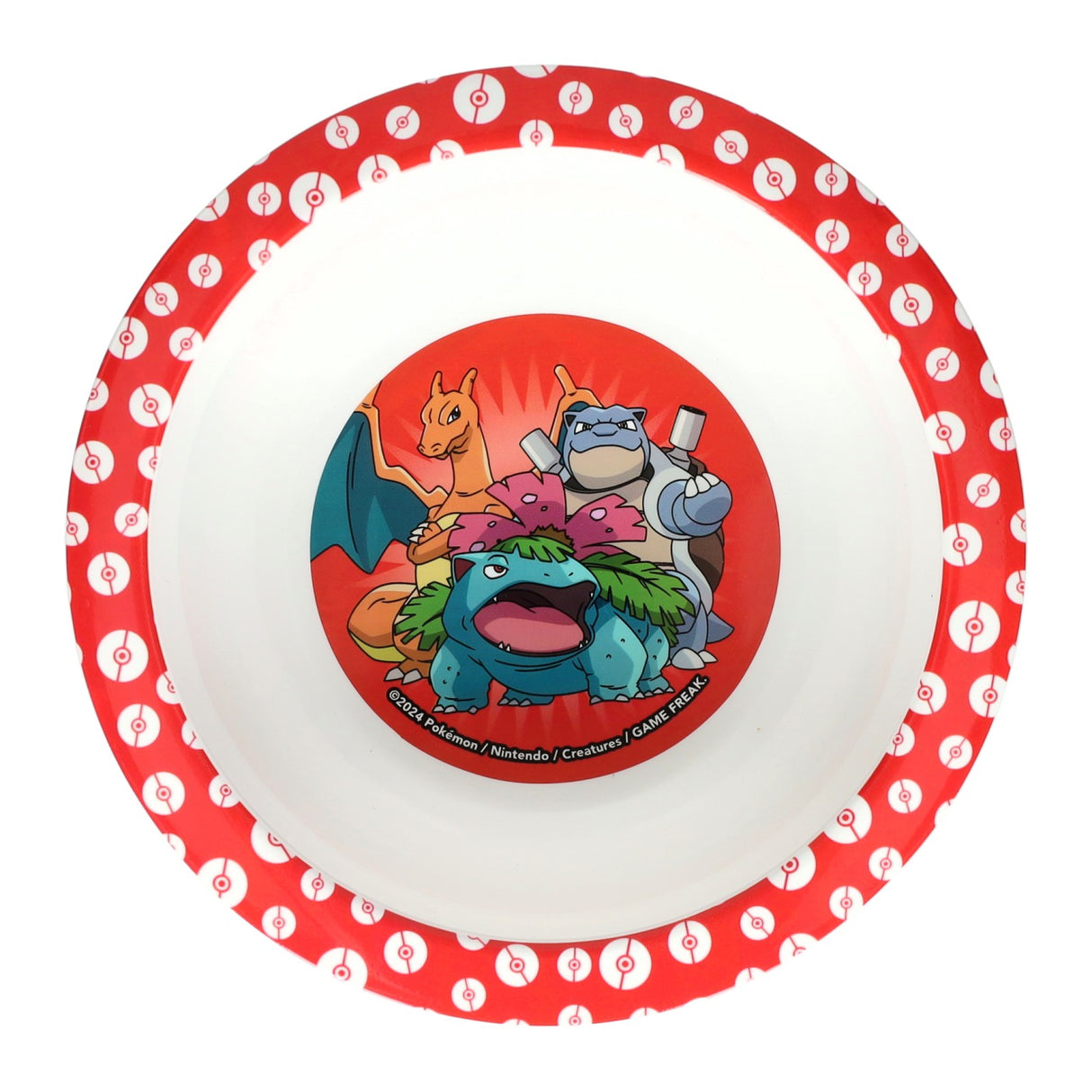 Assiette enfant thème Pokémon - profonde - d16 cm - plastique - rouge - vaisselle enfant - bol