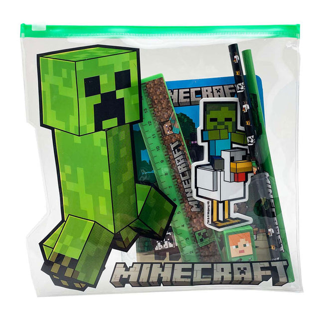 Trousse à crayons en forme de Toy Land Minecraft remplie