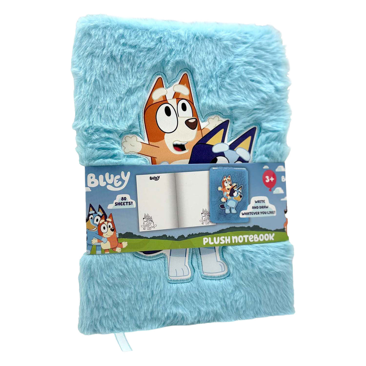 Carnet en peluche bleu Toyland
