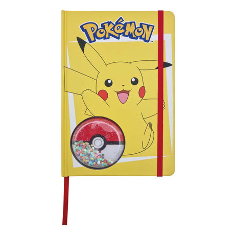 Carnet Laplumedoree Pokémon Pikachu avec Pokéball à Paillettes – couverture rigide – 160 pages lignées