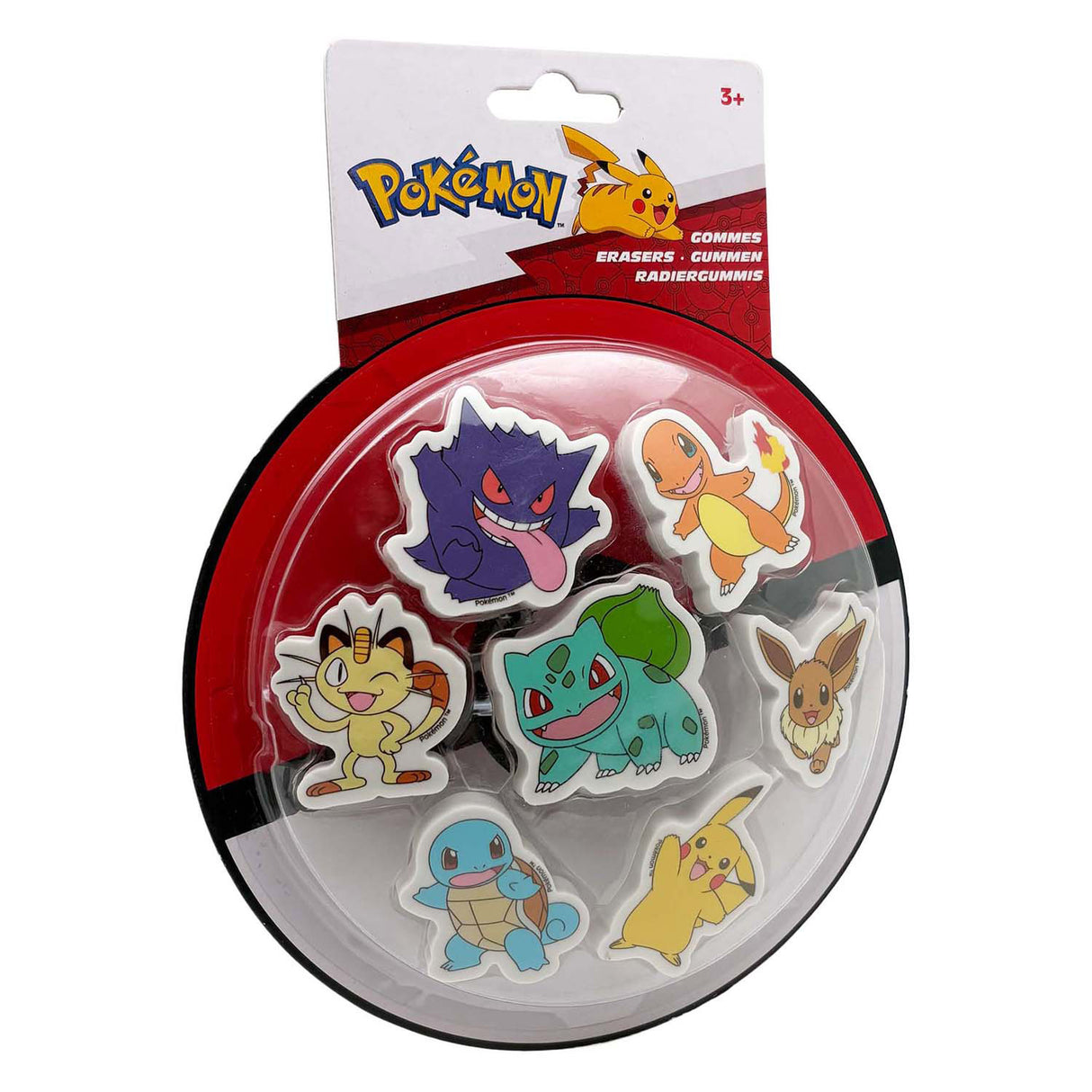 Set de gommes Pokémon, 7 pièces.