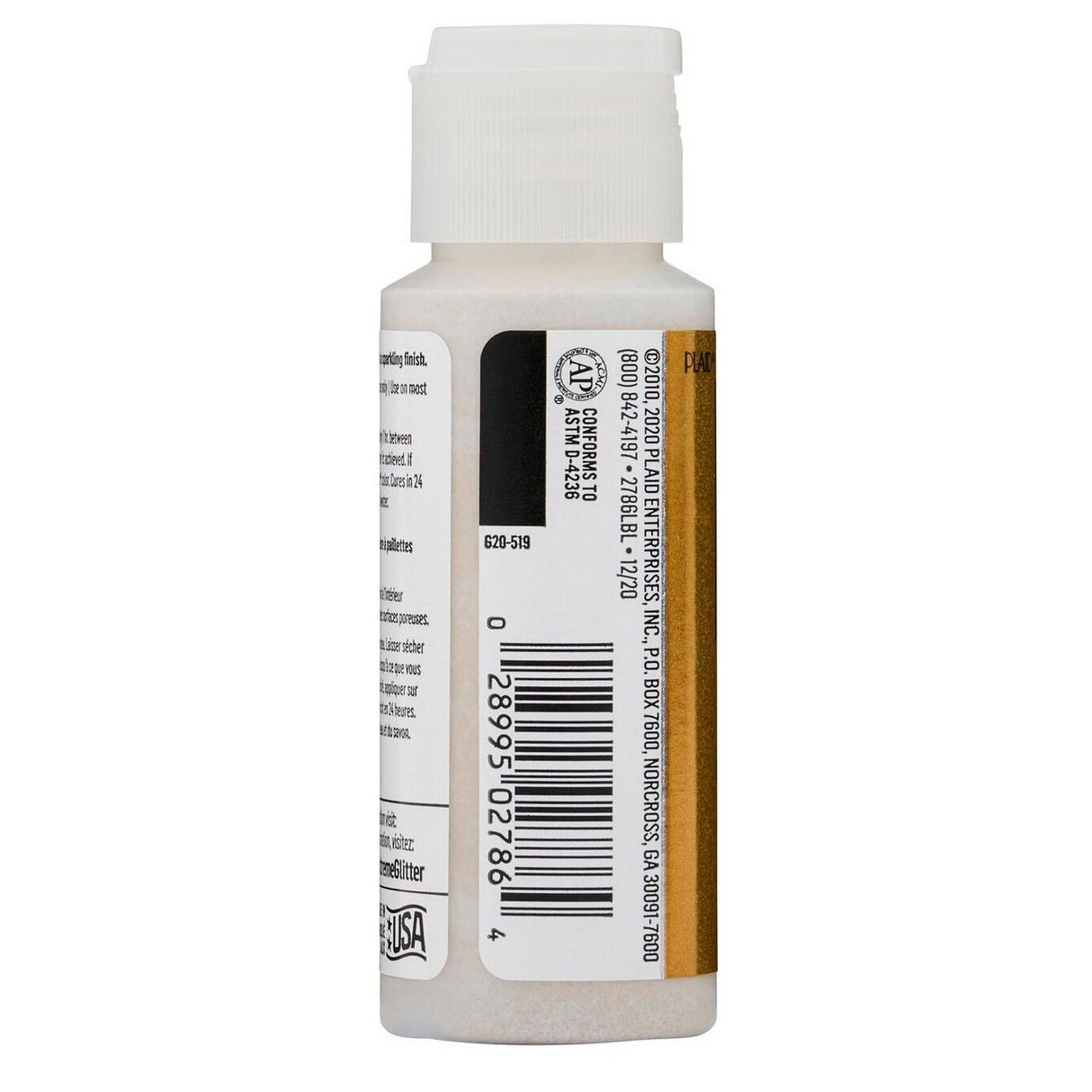 Folkart • peinture acrylique pailletée extrême or 59ml