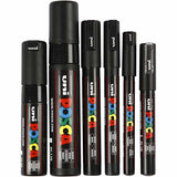Marqueur Uni-posca posca, largeur de trait 0,7-15 mm, noir, 6 pièces 1 boîte