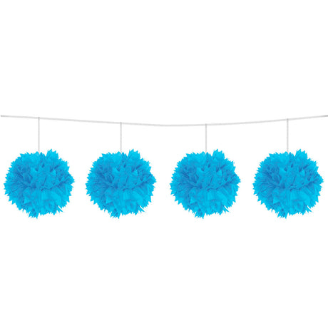Guirlande de pompons bleu Folat