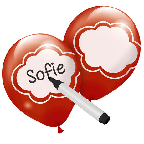 Folat bv ballons inscriptibles colorés, 6 pcs.