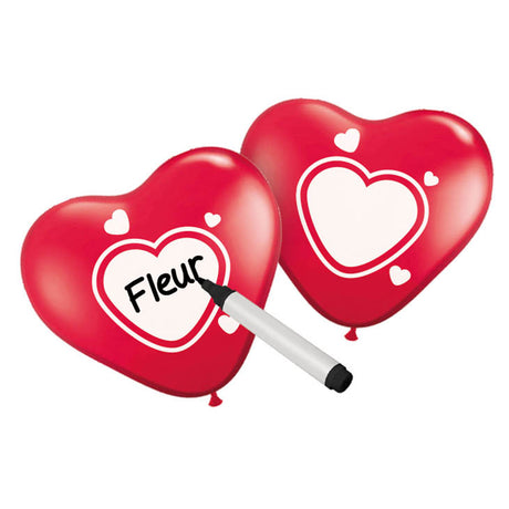 Folat bv ballons inscriptibles coeur, 6 pcs.