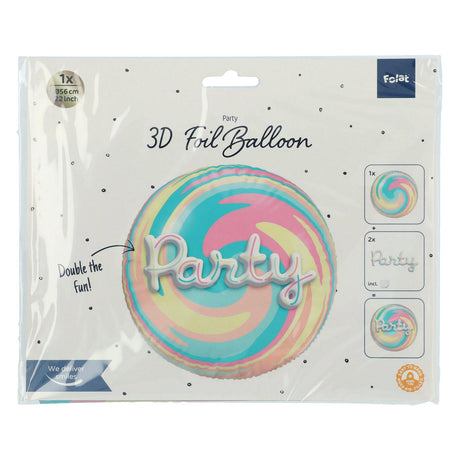 Folat bv Ballon en aluminium 3D 'fête' 56cm