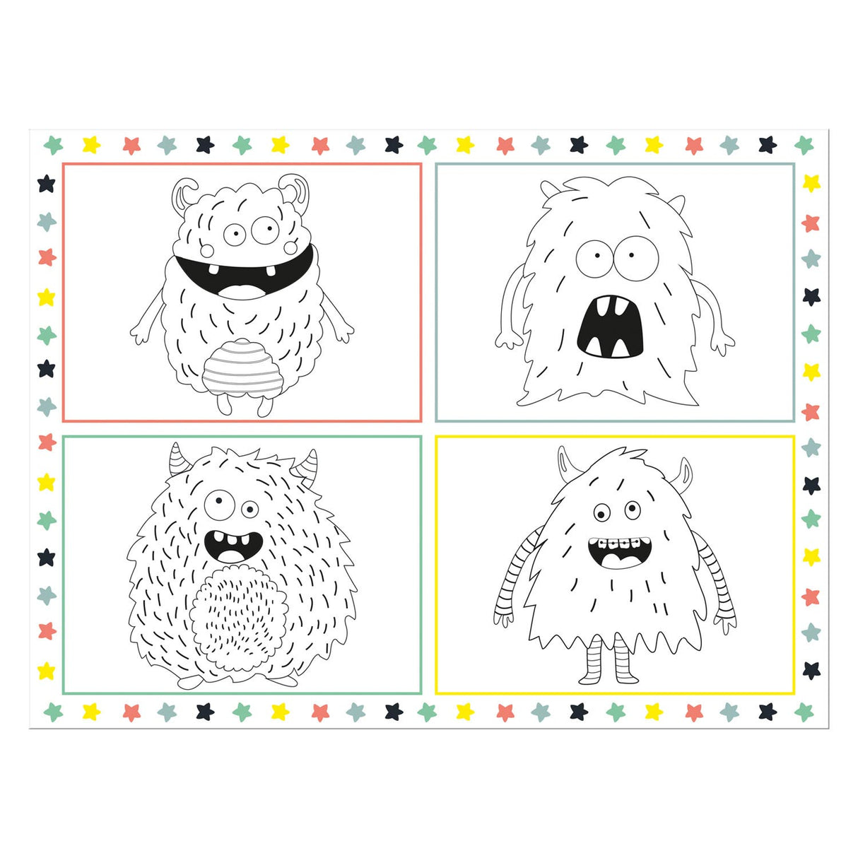 Folat bv set de table à colorier Monster Bash, 6 pcs.
