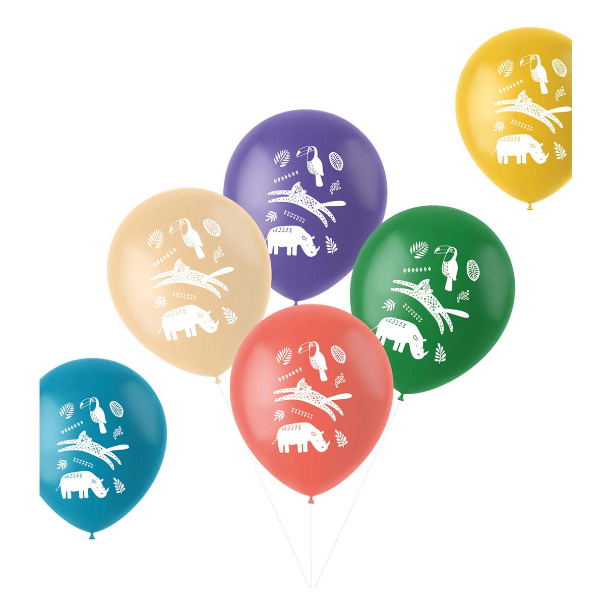 Folat BV Latex Balloons Wild Animals, 6st.