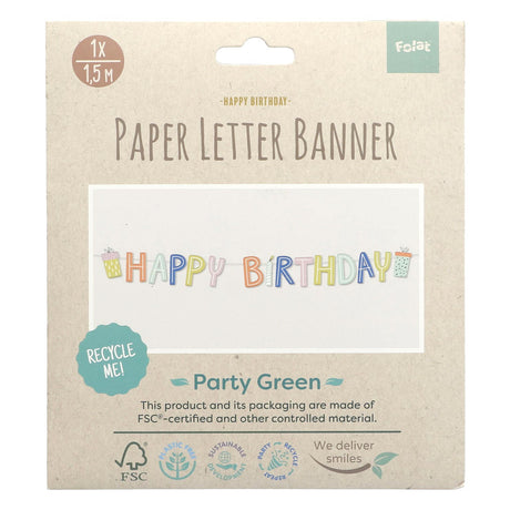 Folat bv guirlande de lettres eco party 1,5 mètres