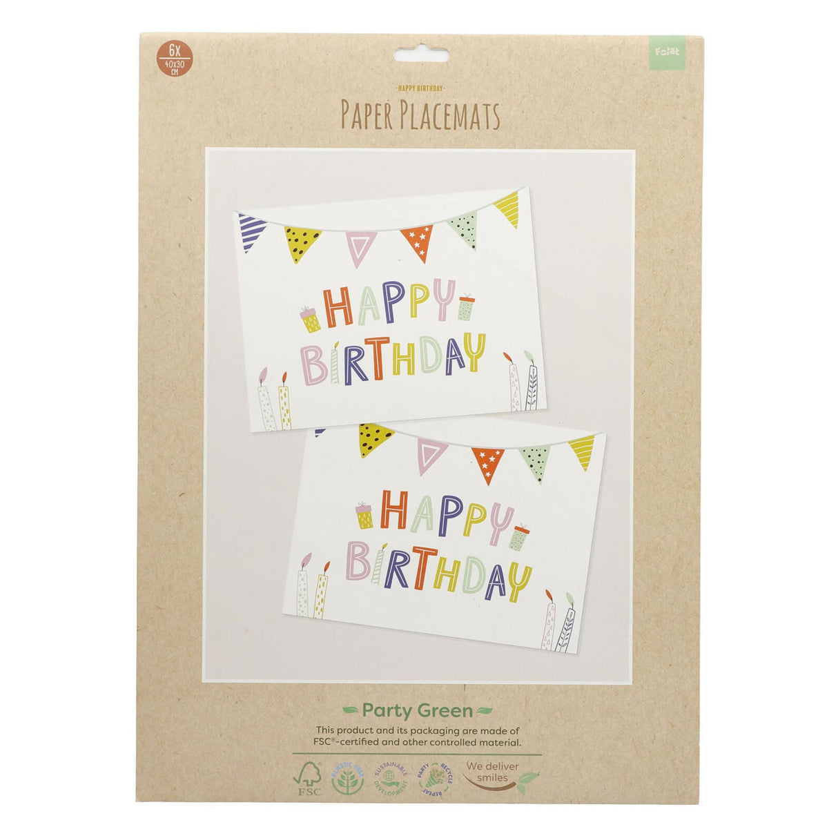 Folat bv sets de table en papier eco party 6 pcs.