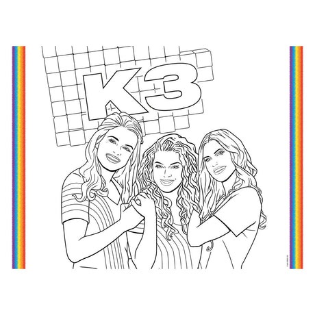 Folat bv k3 sets de table pages à colorier, 6 pcs.