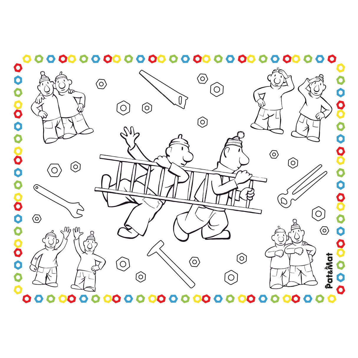 Neighbor Buurman Placemats Coloring Pages, 6st.