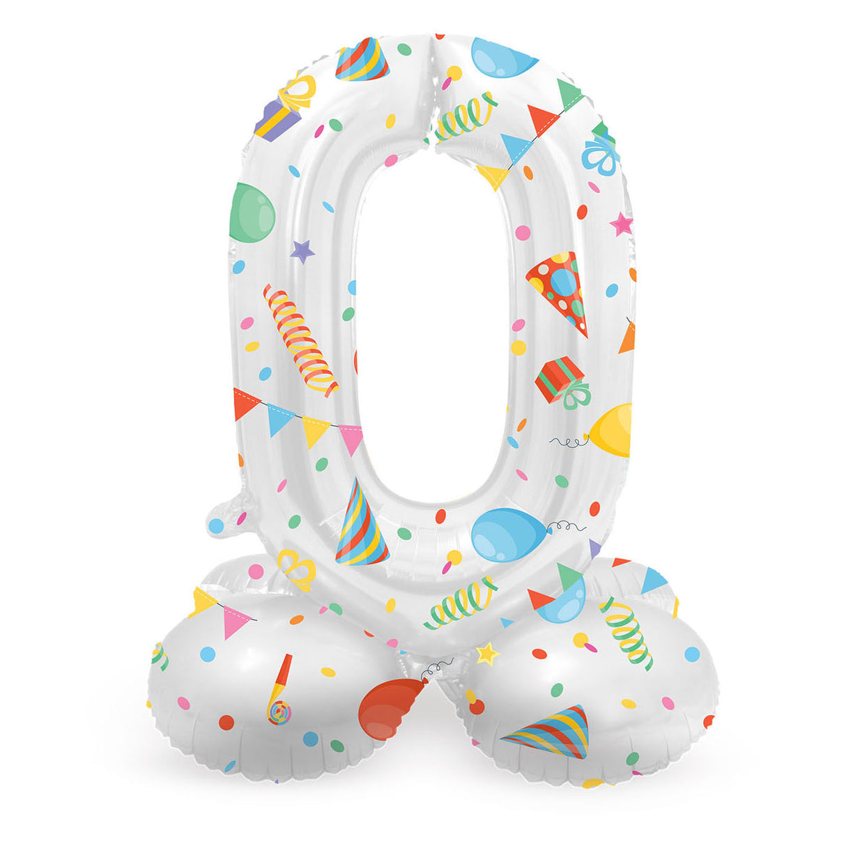 Folat bv ballon en aluminium debout numéro de fête joyeuse 0 -72 cm