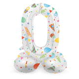 Folat bv ballon en aluminium debout numéro de fête joyeuse 0 -72 cm