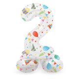 Folat bv ballon en aluminium debout joyeux numéro de fête 2 -72 cm