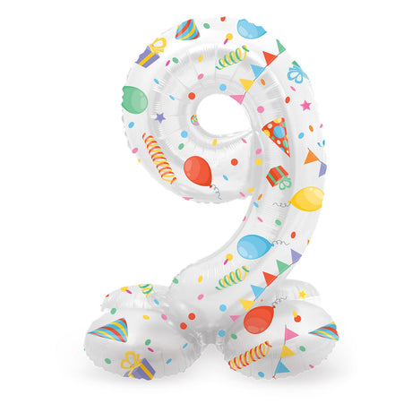 Folat bv ballon en aluminium debout fête joyeuse numéro 9 -72 cm