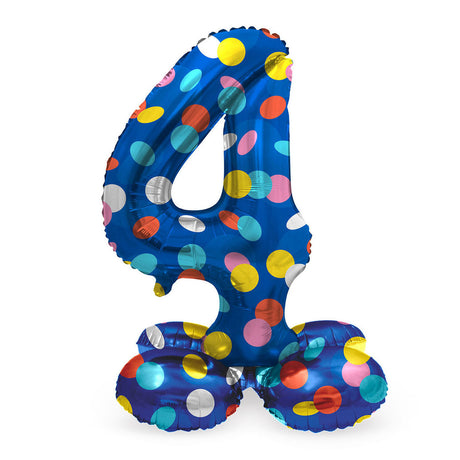 Folat bv ballon aluminium debout points colorés numéro 4 - 72cm