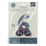 Folat bv ballon aluminium debout points colorés numéro 6 - 72cm
