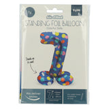 Folat bv ballon aluminium debout points colorés numéro 7 - 72cm