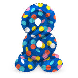 Folat bv ballon aluminium debout points colorés numéro 8 - 72cm