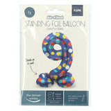 Folat bv ballon aluminium debout points colorés numéro 9 - 72cm